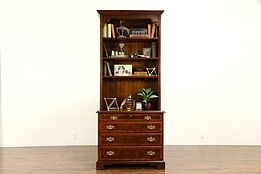 Traditional Vintage Lateral File & Library Bookcase Signed Widdicomb #32478