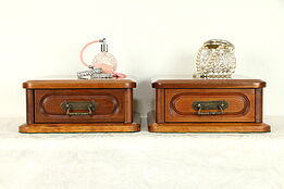 Pair of Cherry Vintage Dresser or Jewelry Boxes  #32556