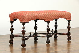 Tudor Bench, New Upholstery #33295
