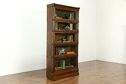 Lawyer Original Antique 5 Stack Quarter Sawn Oak Bookcase, Macey #33420