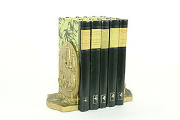 Pair of Cast Brass Antique Clipper Sailing Ship Bookends #33486