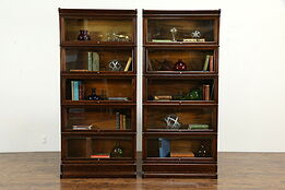 Pair of 5 Stack Barrister or Lawyers Bookcases Globe-Wernicke #33512