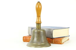 Brass Antique English Schoolmaster Bell, Signed Fiddian #34579