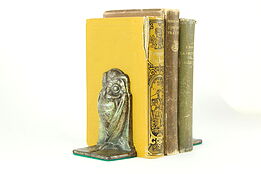 Pair of Antique Standing Owl Antique Bookends #34592