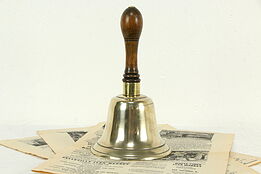 Brass Antique English Schoolmaster Bell, Cherry Handle #33666
