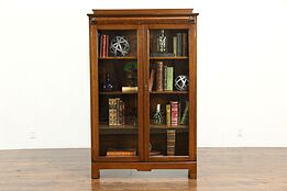 Victorian Antique Oak Bookcase or Bath Cabinet, Adjustable Shelves #34533