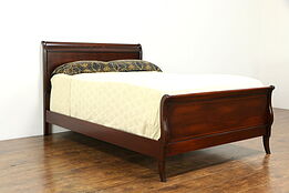 Traditional Mahogany Vintage Full or Double Size Sleigh Bed, White #34972