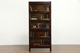 Lawyer Antique 5 Stack Craftsman Office Bookcase, Wavy Glass, Macey #34241