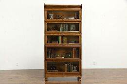 Oak Antique 5 Stack Lawyer Office or Library Bookcase, Humphrey #34532