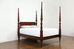 Queen Size Vintage Mahogany Poster Bed, Milling Road West Indies by Baker #35483