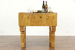 Butcher Kitchen Pantry Chopping Block, Farmhouse Wine Table or Island #35825