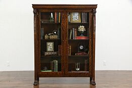 Victorian Antique Quartersawn Oak Office Bookcase, Lion Heads & Paws #34355