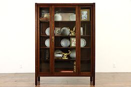 Arts & Crafts Mission Oak Antique China Cabinet or Craftsman Bookcase #35071