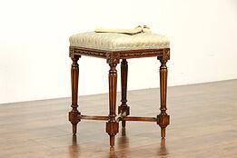 Louis XVI French Style Antique Carved Maple Bench or Stool #37080