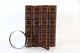 Abraham Lincoln Biography Books 4 Volumes Beveridge 1928 Leather #36661