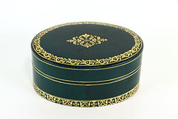 Gold Tooled Vintage Leather Treasure or Jewelry Box, L.C.C. Italy #37469