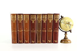 Set of 8 Gold Tooled Danish Leather Books, 1928  #37745