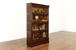 Lawyer Antique 4 Stack Oak Library or Office Bookcase, Globe Wernicke #38238