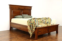 Farmhouse Solid Cherry Queen Size Vintage Bed, Yutzy Amish #38960