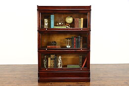 Arts & Crafts Mission Antique 3 Stack Office or Library Bookcase, Macey #36754