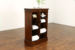 Arts & Crafts Mission Antique 10 Cubby Filing or Bath Cabinet, Bookcase #38766