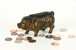 Farmhouse Antique Cast Iron Piggy Bank, Deckers Iowana #38845