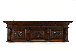 Architectural Salvage Italian Carved Walnut Antique 80" Fragment, Mantel #39222