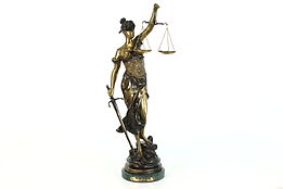 Bronze Sculpture Blind Justice Statue on Marble Base after Mayer #39925