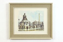 Place de la Concorde Vintage Watercolor Print, Delarue 17.5" #39973