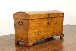 Farmhouse Country Pine Antique 1840s Immigrant Trunk or Blanket Chest #40002