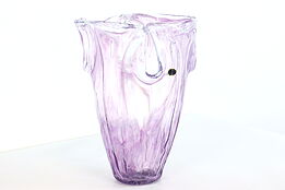 Italian Vintage Art Glass Vase, Signed Lavorazione Murano #40165