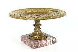 Victorian Antique Bronze Tazza or Card Tray, Marble, Albert Erdmann #39619