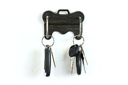 Victorian Industrial Antique Iron Wall Key Hook or File Pusher, Globe #40353