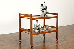 Midcentury Modern Vintage Teak Bar or Tea Cart, Brdr. Furbo, Denmark #39880