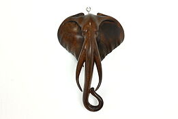 Elephant African Vintage Statue Traditional Hand Carved Rosewood Head #40320