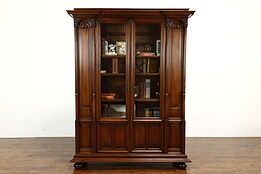 Renaissance Style Antique Italian Walnut China, Office, Library Bookcase #38705
