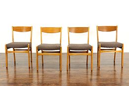 Set of 4 Midcentury Modern Vintage Dining or Office Chairs New Upholstery #38770