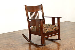 Arts & Crafts Mission Oak Antique Rocker Craftsman Rocking Chair #40376