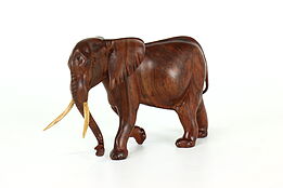 African Vintage Statue Traditional Carved Rosewood Elephant Sculpture #40324
