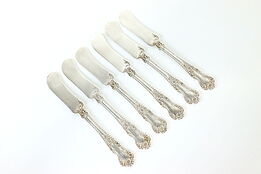 Set of 6 Sterling Silver Buttercup Butter or Cheese Knives Gorham, Mono #40715
