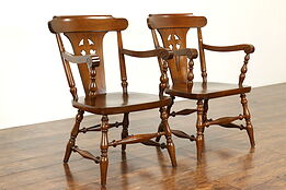 Pair of Traditional Antique Walnut Dining or Office Chairs, Milwaukee #40768