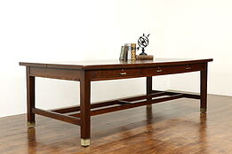 Arts & Crafts Mission Oak Antique Dining, Office Library Conference Table #40683