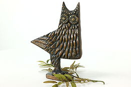 Bronze Vintage Sculpture Stylized Statue of an Owl #40818