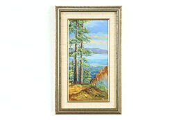 Lake Tahoe Landscape Vintage Original Oil Painting, Dobesh 16" #40412