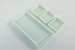 Set of Four Antique Milk Glass Dental Trays, Two Rivers WI #39066