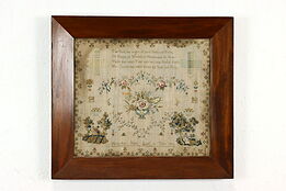 Child's Antique Hand Stitched Sampler in Frame Signed Mary Ann Isaac 1799 #40698
