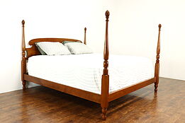 Traditional Vintage Solid Cherry 4 Poster King Size Bed, Stickley #41046