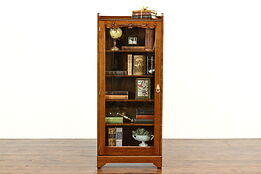 Victorian Antique Oak Office or Library Bookcase, Bath or Display Cabinet #40296