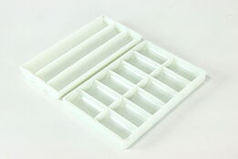 Pair of Two Antique Milk Glass Dental Trays #41111