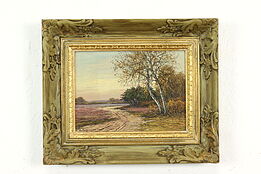 Flower Field & Trees Vintage Original Oil Painting, Rupprecht 17" #41126